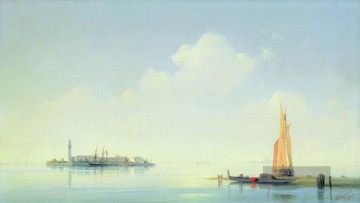 venedig Ölbilder verkaufen - Ivan Aiwasowski den Hafen von Venedig die Insel San Georgio Seestücke
